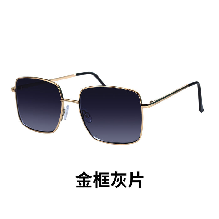 Wholesale Sunglasses with high-end feel, travel sunshade, UV protection, square frame, metal sunglasses