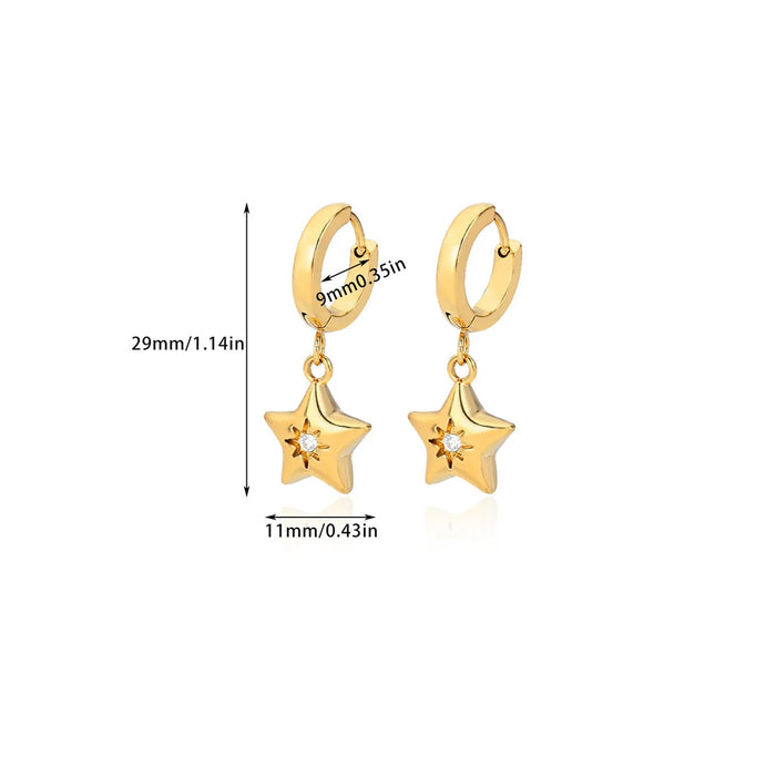 Wholesale Titanium Steel Star Earrings Studs Imitation Pearl High-End Niche Jewelry