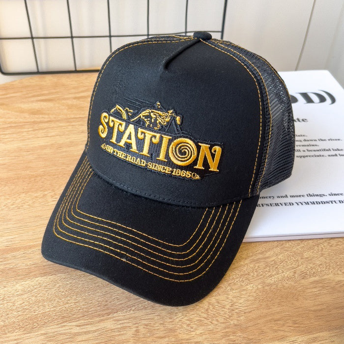 Wholesale Baseball Cap Hip-Hop Mesh Breathable Large Brim Peaked Cap for Adults