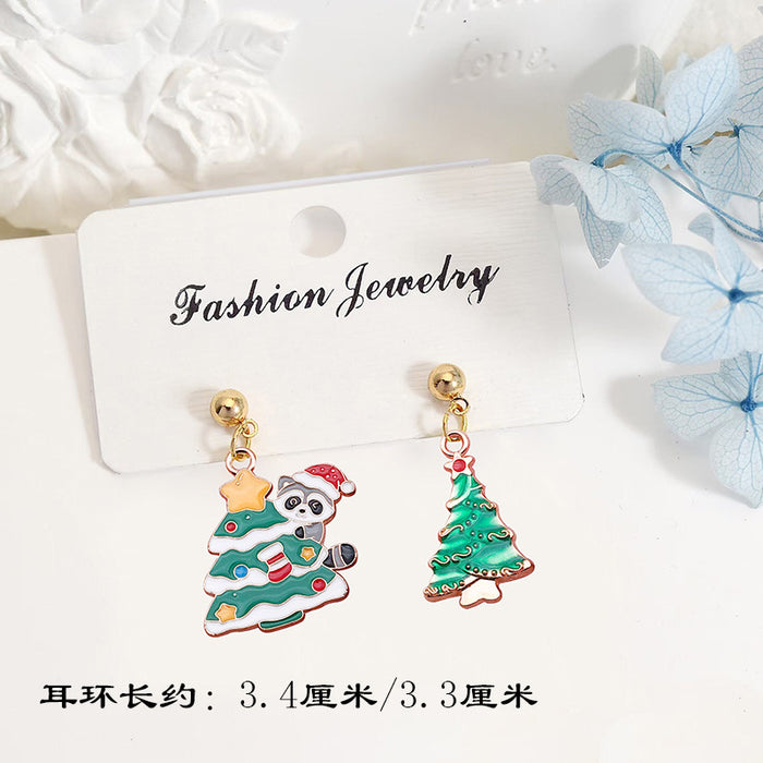 Wholesale Metal Electroplated Christmas Earrings Snowflake Elk Design Chic Fashion Access MOQ≥2 MOQ≥