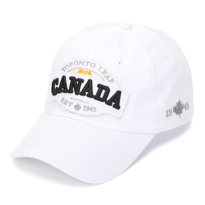 Wholesale Chic Vintage Washed Baseball Cap with Letter Embroidery Maple Leaf Design Unisex Summer Fashion Accessory