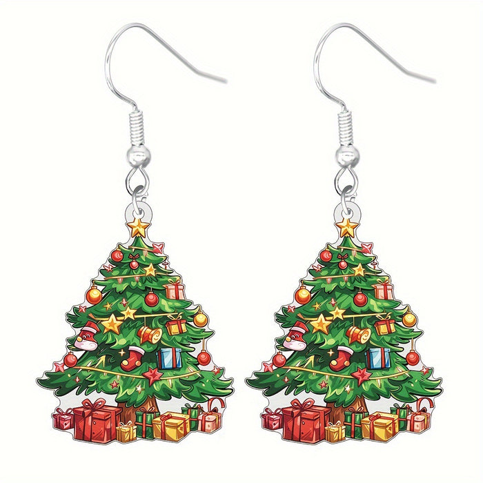Wholesale Christmas Cartoon Earrings Cute Acrylic Pendant  Gingerbread and Animal Pattern Holiday Supplies