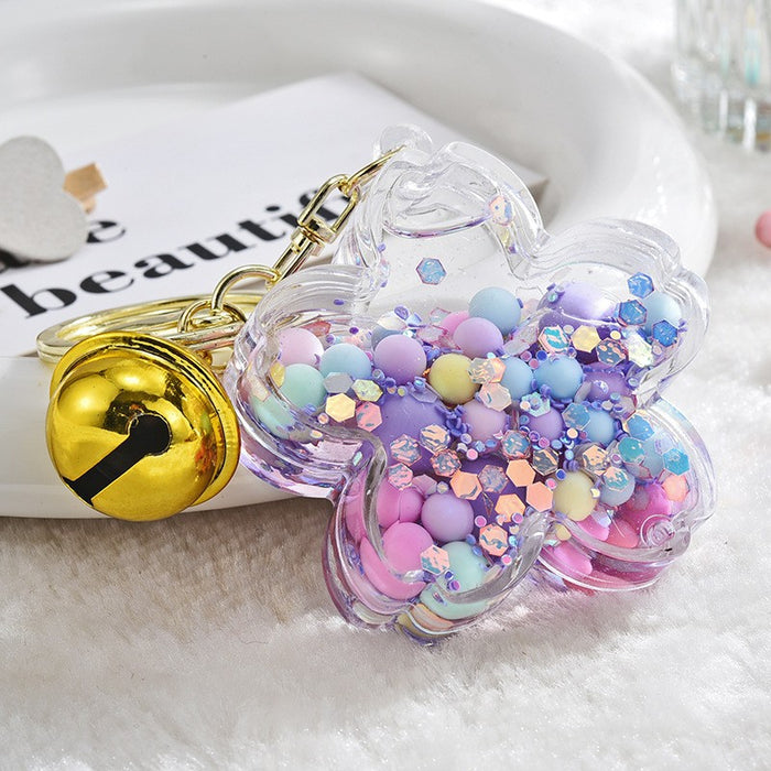 Wholesale Quicksand-Filled Oil Bottle Acrylic Keychain Accessory