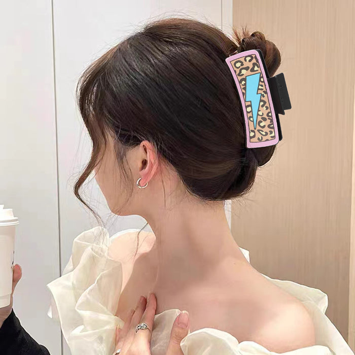 Wholesale Western Wind Sunflower Mother English Letter Leather Hairpin Shark Clip Lady Grab Clip