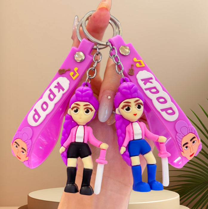 Wholesale Cartoon and anime peripheral silicone figurine keychain