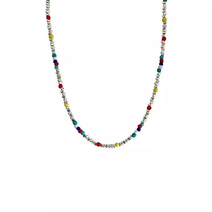 Wholesale Colorful bead necklace, layered collarbone chain, light luxury, niche, high-end accessories