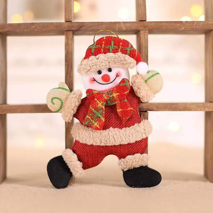 Wholesale Christmas decorations Christmas tree accessories Christmas fabric small doll pendant dancing old snowman doll