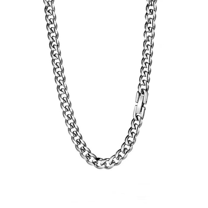 Wholesale titanium steel Cuban men's necklace fashion brand all-match sweater chain does not fade girl's clavicle chain with jewelry chain