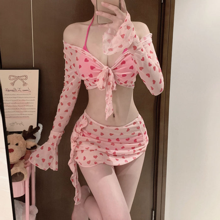 Wholesale New Four Piece Swimsuit Split Tie Hot Spring Resort Bikini