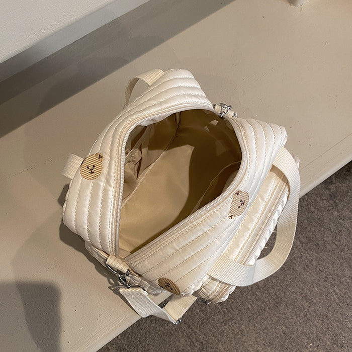 Wholesale Zipper Embroidery Cotton Baby Trolley Hanging Bag Diaper Bag