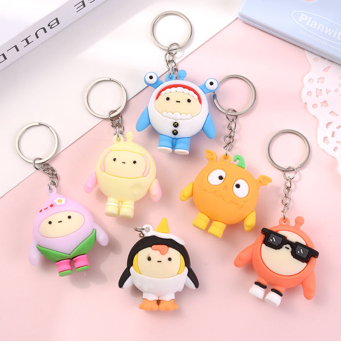 Wholesale key chain diy soft rubber decorations doll bag small pendant Primary School gift Cartoon Doll