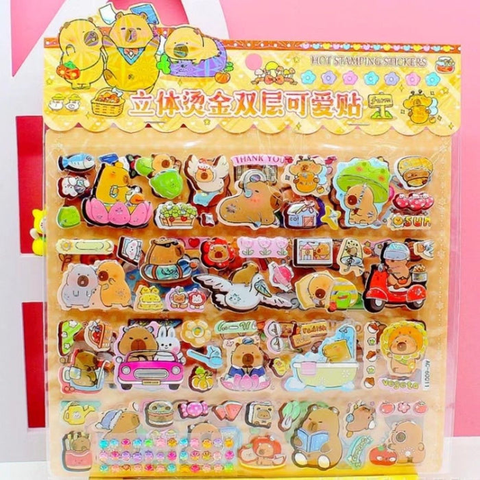 Wholesale cartoon double-layer three-dimensional library  home stickers three-dimensional large bubble stickers