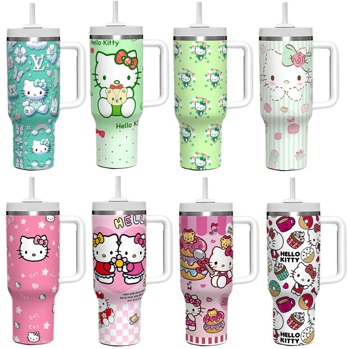 Wholesale 40oz Large Capacity Kitten Big Mac Ice Cup Double-layer Vacuum Car Cup