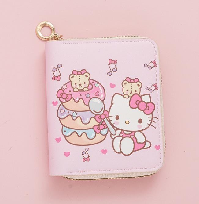 Wholesale Cute Short Waterproof Zip Wallet with Kitten Design