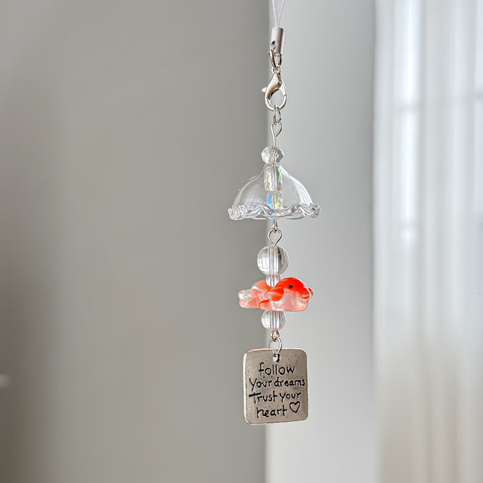 Wholesale Goldfish Beaded Pendant Chimes Mobile Phone Chain Cute Bag Hanging Ornaments