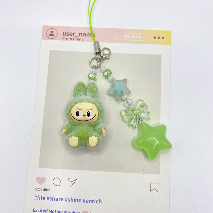 Wholesale Flocked Mini Keychain Vinyl Cute Baby Walking Bag Mobile Phone Pendant Cute Pendant