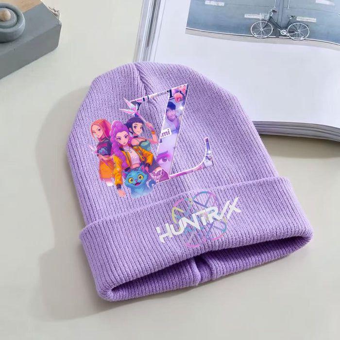 Wholesale KPOP Knitted Cartoon Letter Print Hat