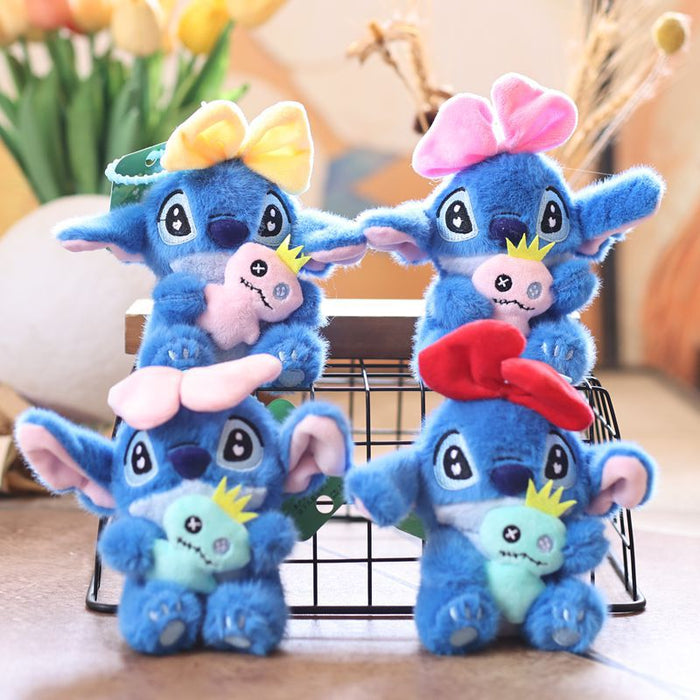 Wholesale Cute Bow Cartoon Pendant Plush Toy Doll  Bag Pendant Keychain Rag Doll