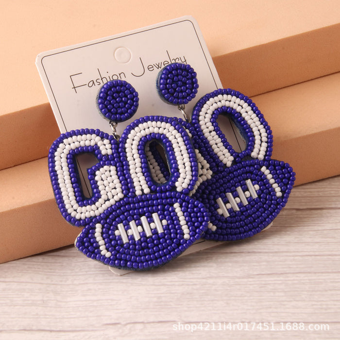 Wholesale  fashion sports style letter-shaped  earrings