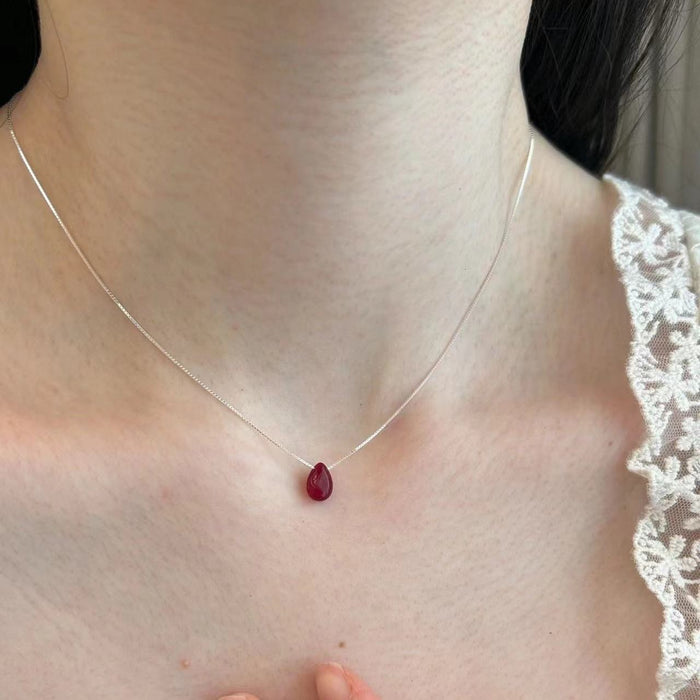 Wholesale New Water Drop Pendant Necklace, Light Luxury, High End, Simple and niche, Clavicle Chain Accessories, Jewelry