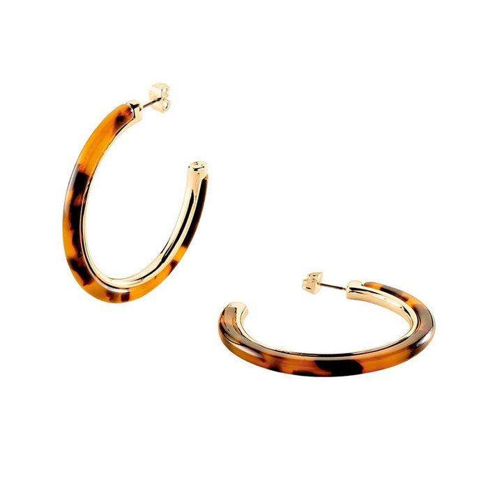 Wholesale Leopard print earrings with plain circles, high-end and exaggerated earrings with circles for women