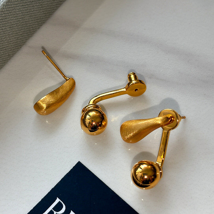 Wholesale Silver Needle Retro Brushed Water Drop Earrings, Light Luxury, High Grade, Elegant and Elegant, Earrings and Accessories