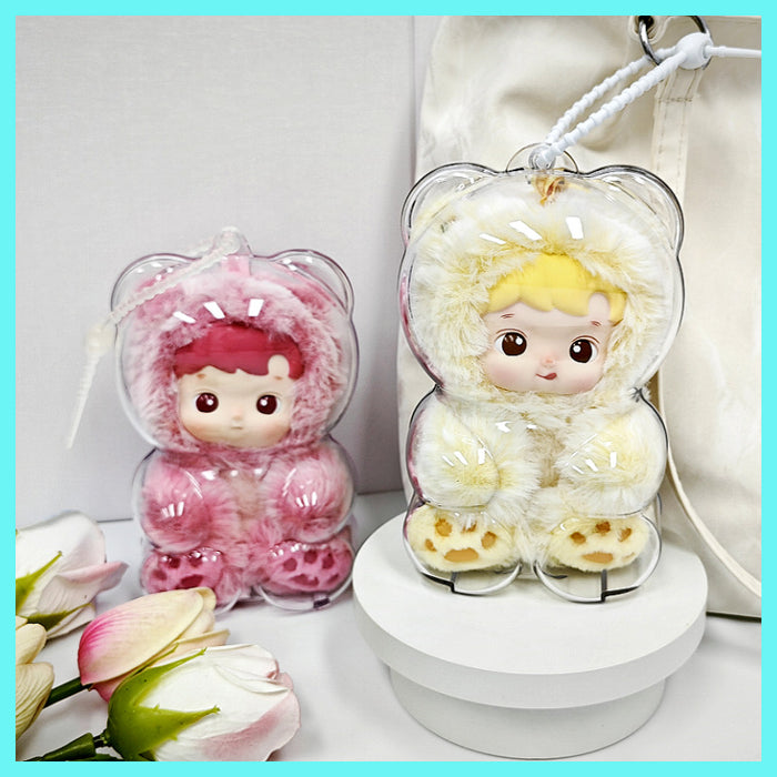 Wholesale Rubberized plush keychain dust-proof protective case