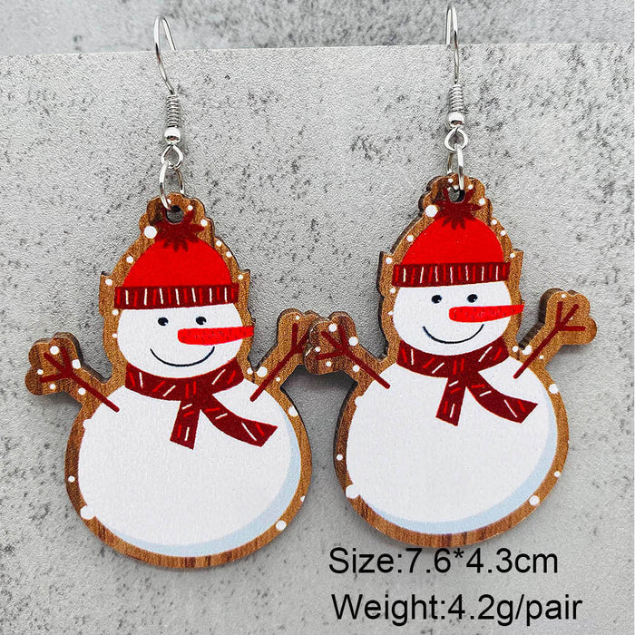 Wholesale  Bell Red Car Water Drop Wooden Earrings Christmas Accessories
