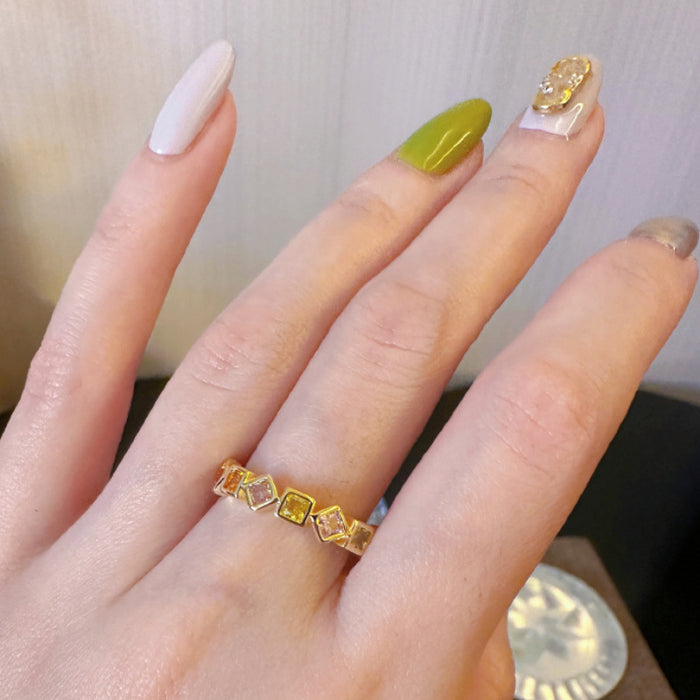 Wholesale Crystal Colored Diamond Black Olive  Dopamine Ring Women's Ring