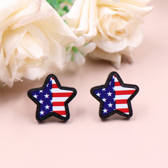 Wholesale Independence Day Acrylic Earrings JDC-ES-XiaoYan003