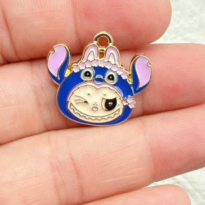 Wholesale 10pcs Anime Cartoon Alloy Oil Drip DIY Earrings,  Keychain,  Necklace Pendant