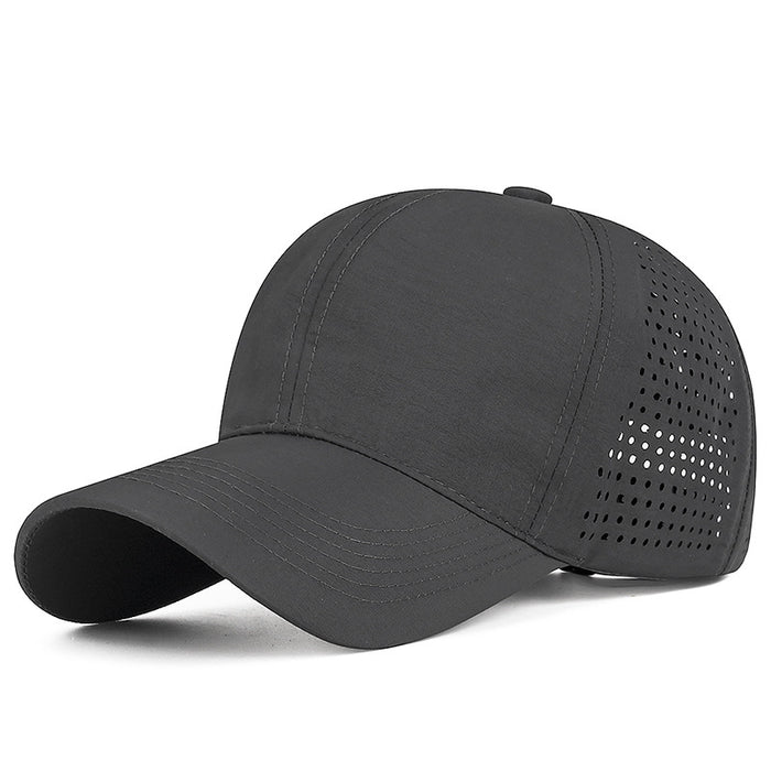 Wholesale Quick-drying Perforated Cap Women's Spring and Summer Sunscreen Soft Top Breathable Sports Travel howing Small Baseball Cap for Men
