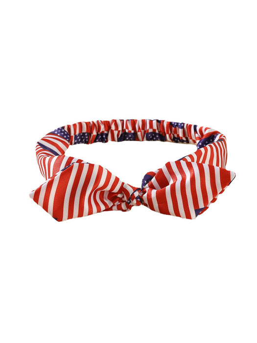 Wholesale 3PCS American Flag Independence Day Rabbit Ears Elastic Headband Bow Fabric Headband JDC-HD-JinZ001