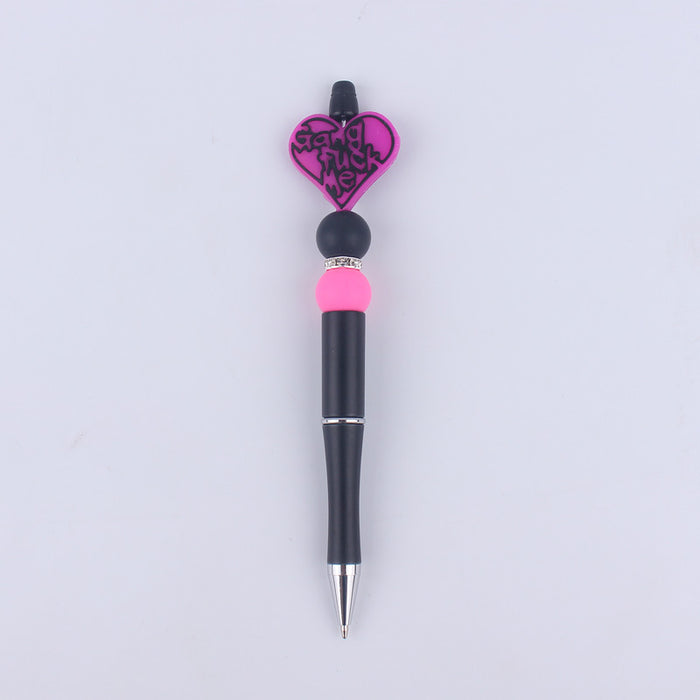 Wholesale Cute Cartoon Silicone Beaded Pen Creative DIY Colorful Plastic Multi-Function Gel Pen (M) JDC-BP-GuangTian012