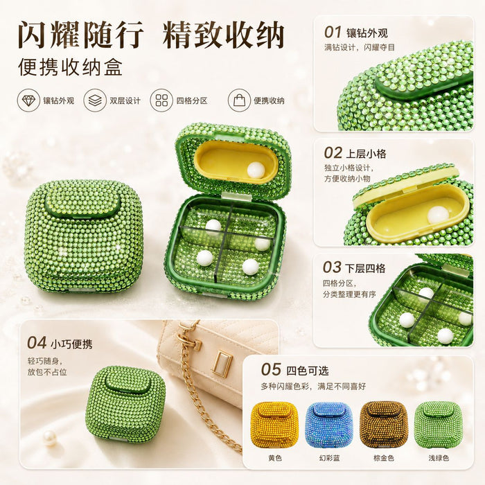 Wholesale Plastic Pill Box Portable 2 Compartment Sealed Medicine Case For Travel And Everyday Use