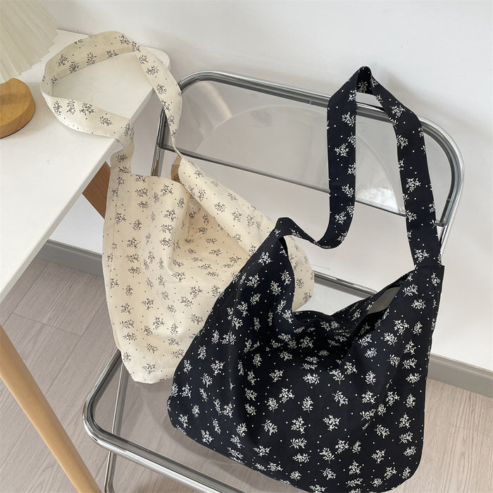 Wholesale Floral canvas bag women' s spring and summer new leisure one-strap crossbody bag large capacity shoulder bag