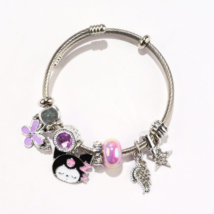 Wholesale Cartoon New Kuromi Series Diy Bracelet Fashion Girlfriend Purple Bracelet Hand Accessories Cute JDC-BT-Luman003