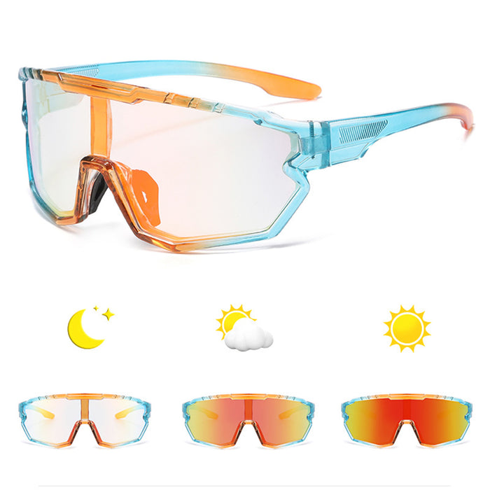 Wholesale outdoor cycling sunglasses men's colorful color-changing glasses men's sports sunglasses women's cycling glasses