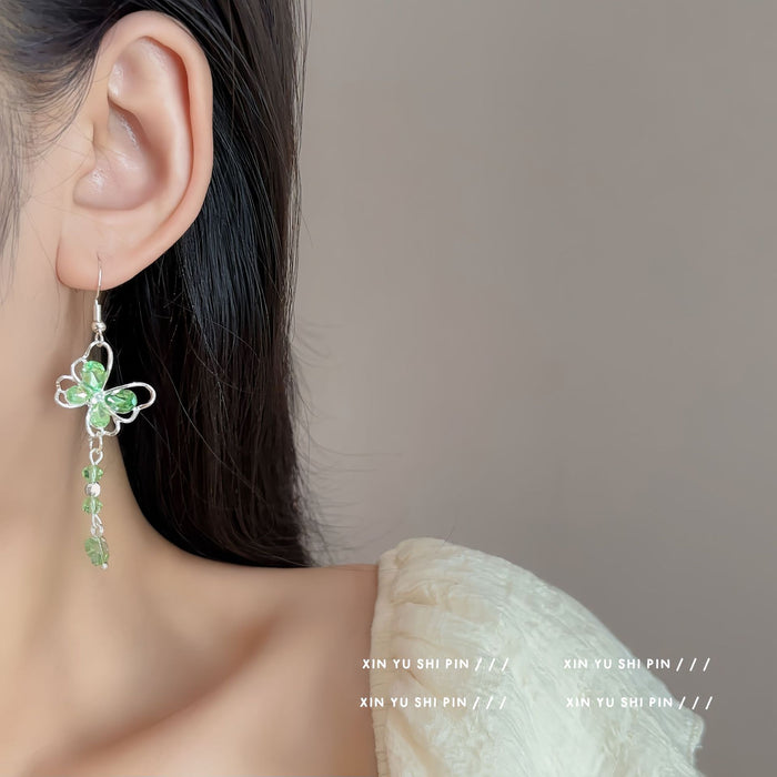 Wholesale Green butterfly earrings, new tassel earrings