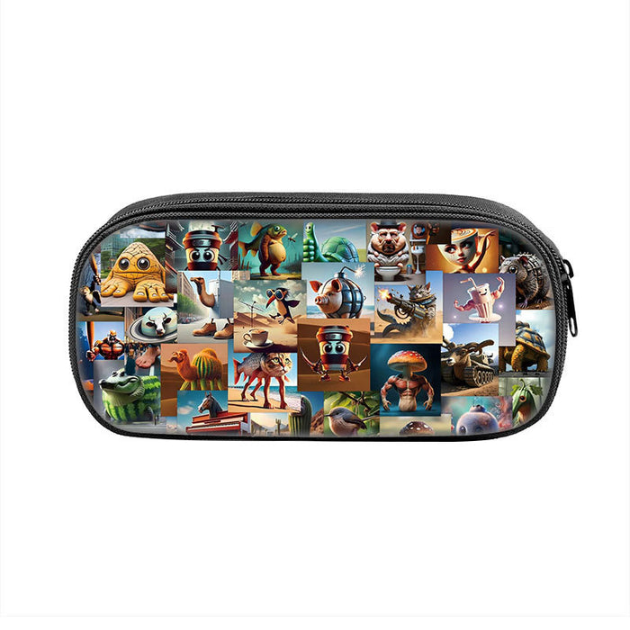 Wholesale  Printed Pencil Bag Brain Shark Student Stationery Bag