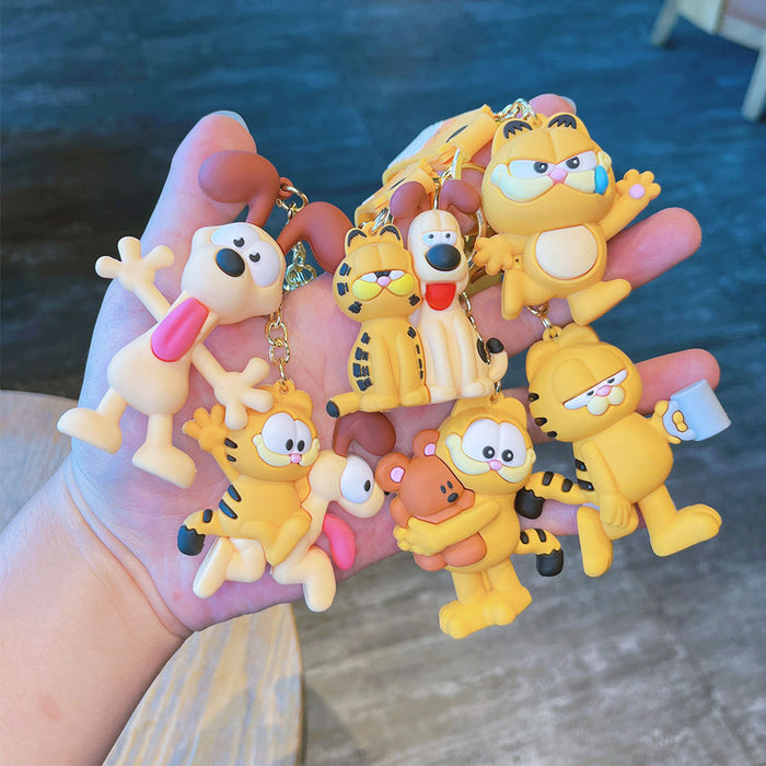 Wholesale Cartoon funny cat keychain small pendant doll car keychain student schoolbag pendant