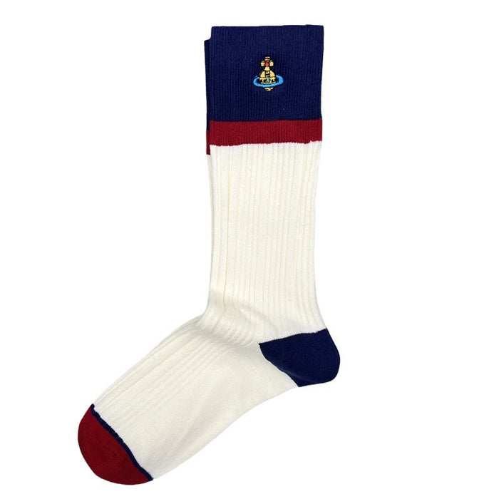 Wholesale Embroidered women's socks solid color double needle tube versatile stacking socks