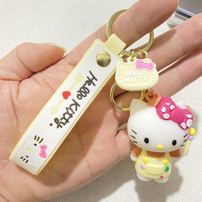 Wholesale Cartoon cat dressing diary keychain cute couple car bag doll pendant