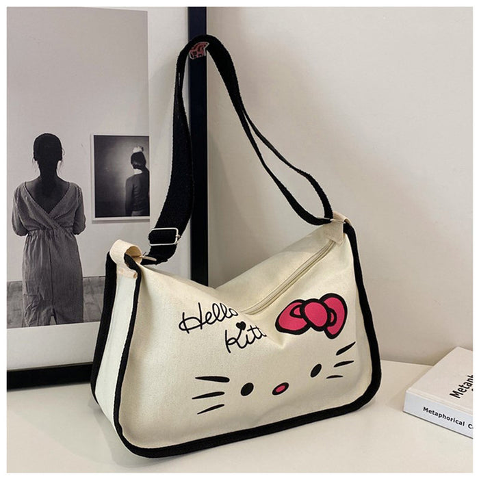 Wholesale Cartoon Cat Printed Shoulder Bag Women's All-match Crossbody Dumpling Bag Commuter Women's Bag