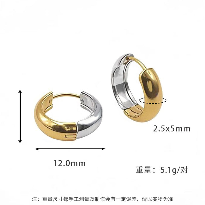 Wholesale Plain ring earrings with a light luxury and high-end feel, non fading titanium steel earrings and jewelry