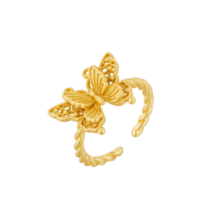 Wholesale Vintage butterfly ring, niche design, exquisite index finger ring, unique temperament, high-end feel, tail ring