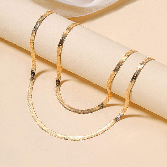 Wholesale Minimalist alloy double-layer necklace with personalized hip-hop multi-layer necklace for accessories