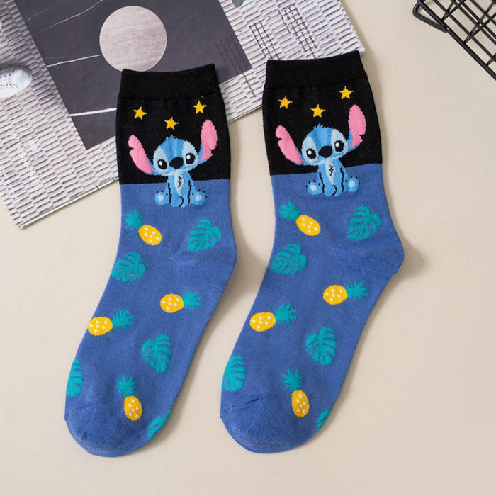 Wholesale New socks with a cute cartoon cartoon cartoon style, women's socks in the middle tube, long tube socks