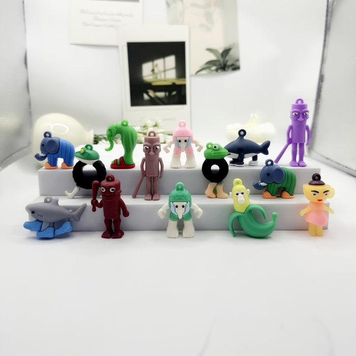 Wholesale Small keychain, abstract wooden stick, human curiosity, desktop car accessories, pendant wholesale