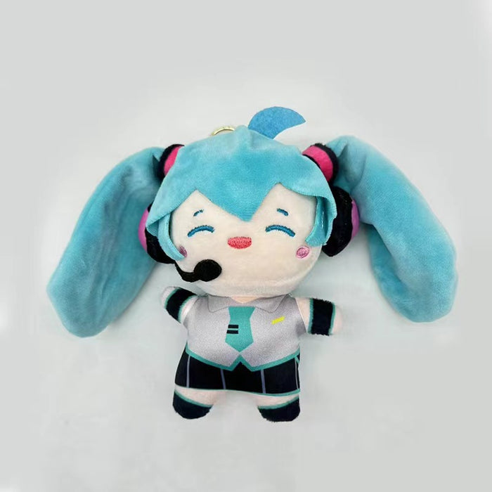 Wholesale 12Pcs Cartoon Earphone  Keychain Plush Doll Bag Accessory Gift Bag Pendant Claw Machine